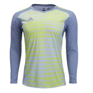 New ADIDAS Men’s adiPro 18 GK Long sleeve Jersey Light Grey/Yellow Tee Small